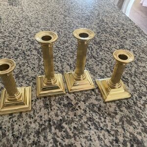 Set of  heavy brass Baldwin candle holders
